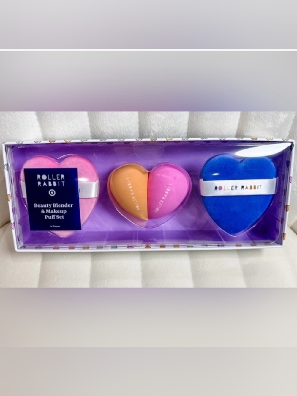 Roller Rabbit x Target Heart Makeup Puff Trio